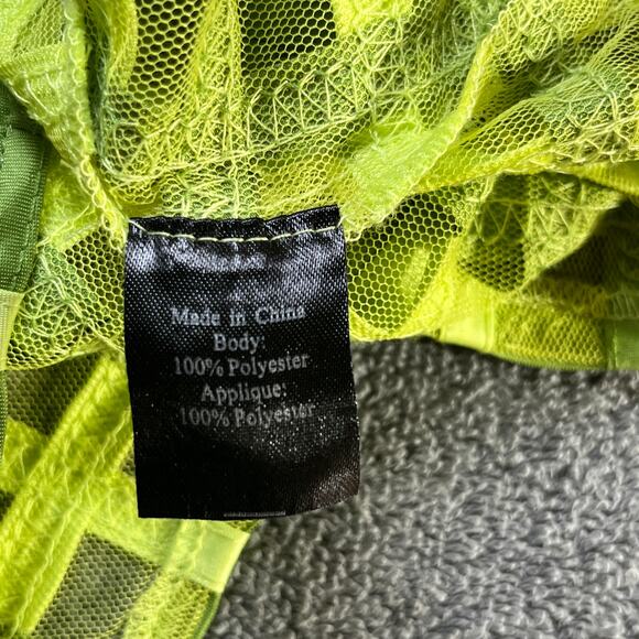 T&W Designs Blazer Jacket Womens M‎ Green Semi Sheer Floral Applique Art To Wear - Picture 6 of 9